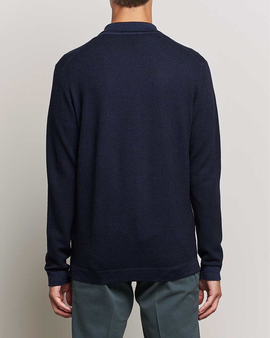 Herre | Gensere | Altea | Herringbone Wool Shirt Navy