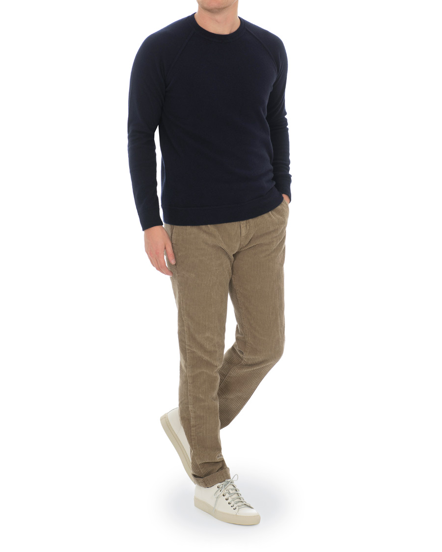 Herre | Gensere | Altea | Brushed Cashmere Blend Sweater Navy S
