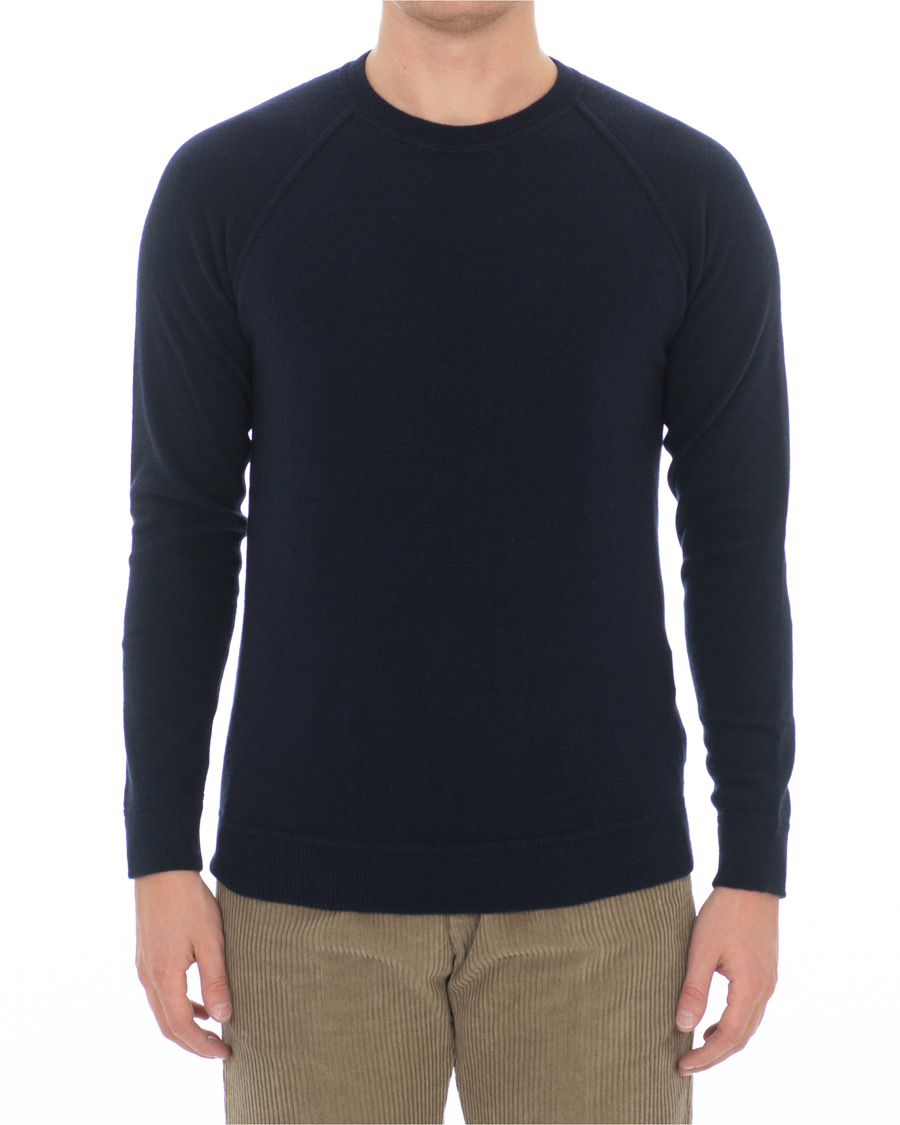 Herre | Gensere | Altea | Brushed Cashmere Blend Sweater Navy S