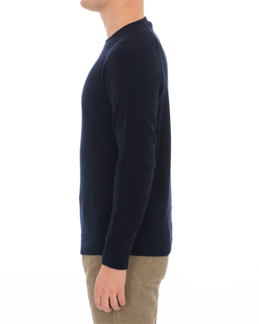 Herre | Gensere | Altea | Brushed Cashmere Blend Sweater Navy S