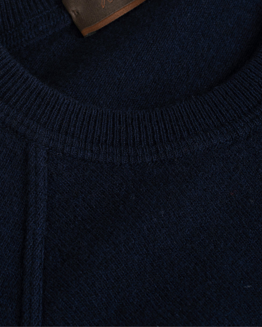 Herre | Gensere | Altea | Brushed Cashmere Blend Sweater Navy S