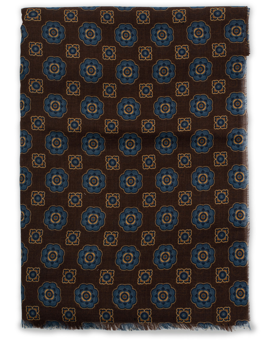 Herre | Altea Medallion Printed Wool Scarf Brown | Altea | Medallion Printed Wool Scarf Brown