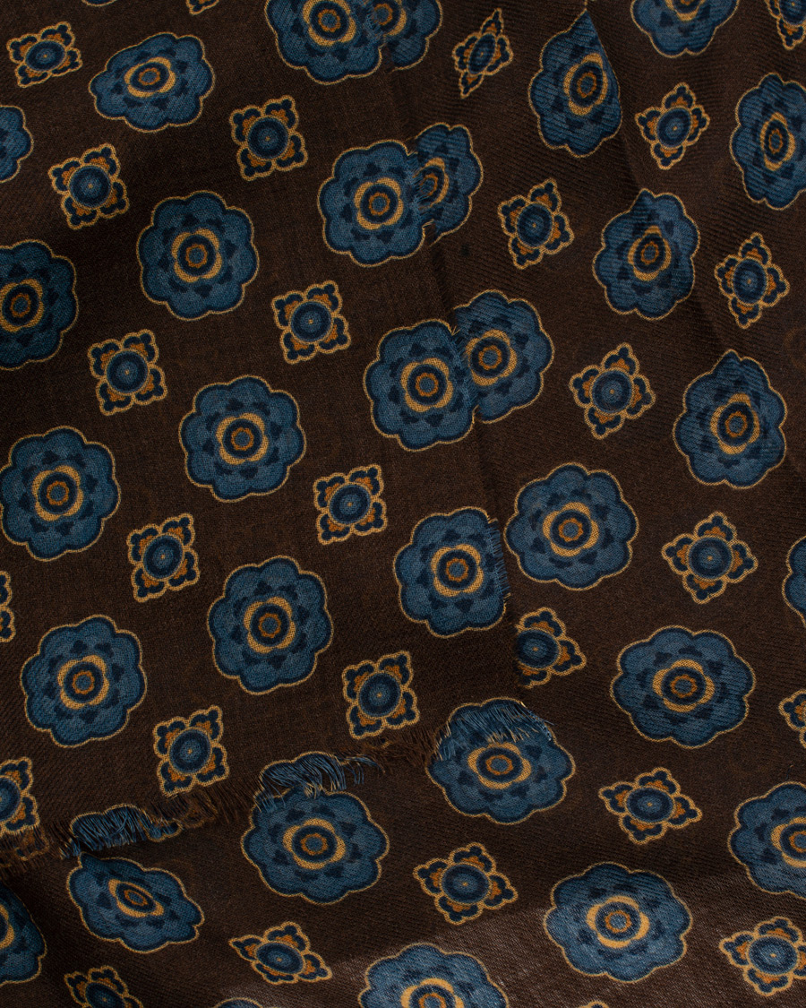 Herre | Altea Medallion Printed Wool Scarf Brown | Altea | Medallion Printed Wool Scarf Brown