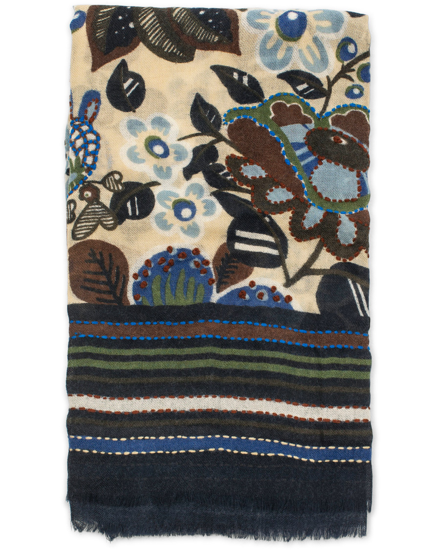 Herre | Altea Flower Printed Wool Scarf Ivory | Altea | Flower Printed Wool Scarf Ivory