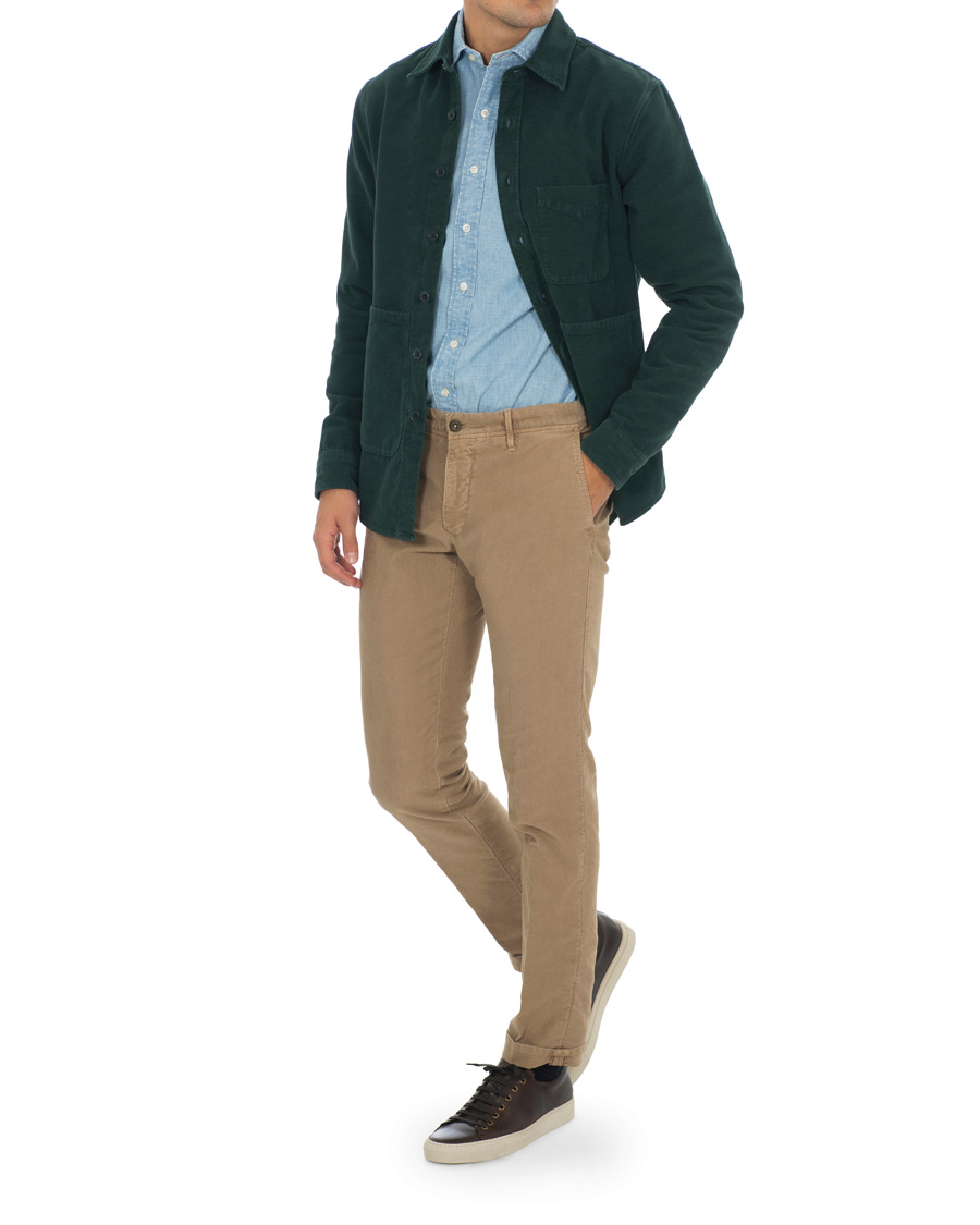 Herre | Skjorter | Aspesi | Garment Dyed Cotton Shirt Jacket Dark Green