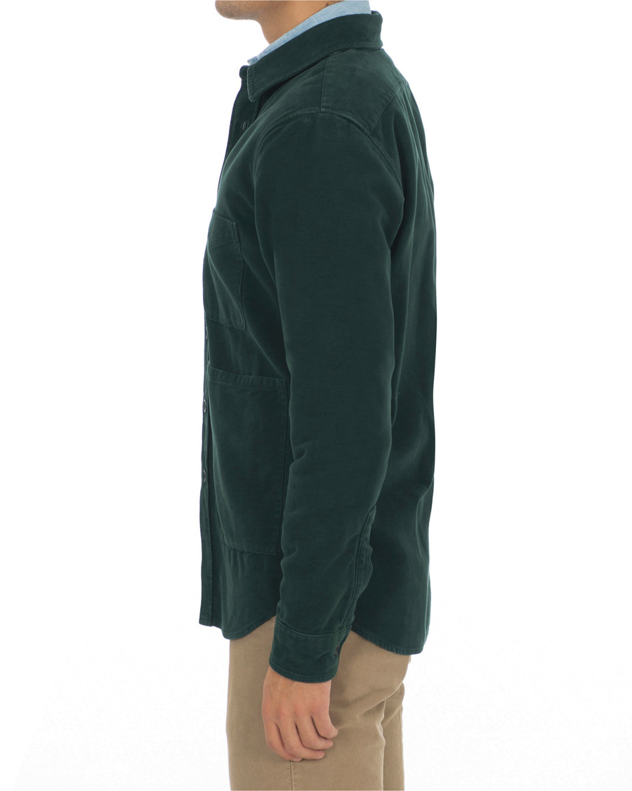 Herre | Skjorter | Aspesi | Garment Dyed Cotton Shirt Jacket Dark Green
