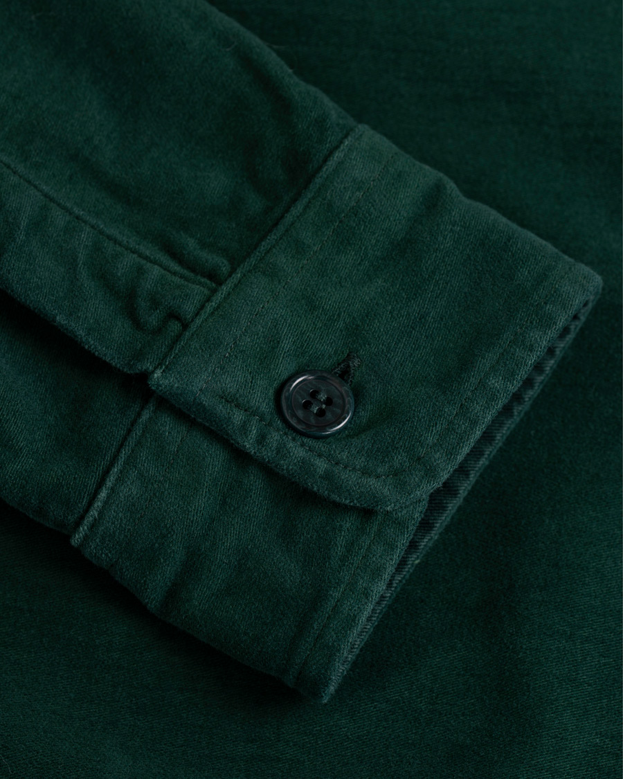 Herre | Skjorter | Aspesi | Garment Dyed Cotton Shirt Jacket Dark Green