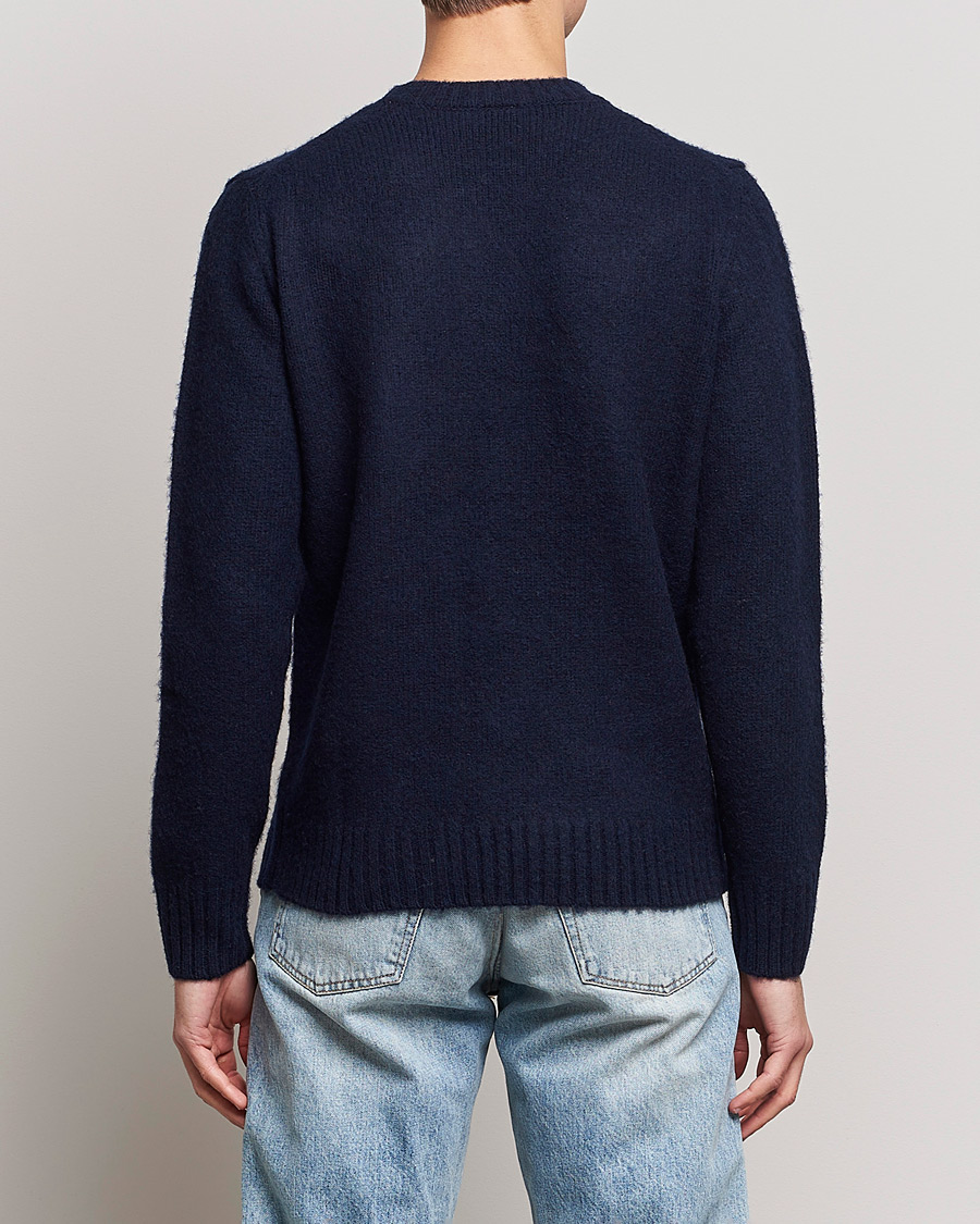 Herre | Gensere | Aspesi | Brushed Shetland Sweater Navy