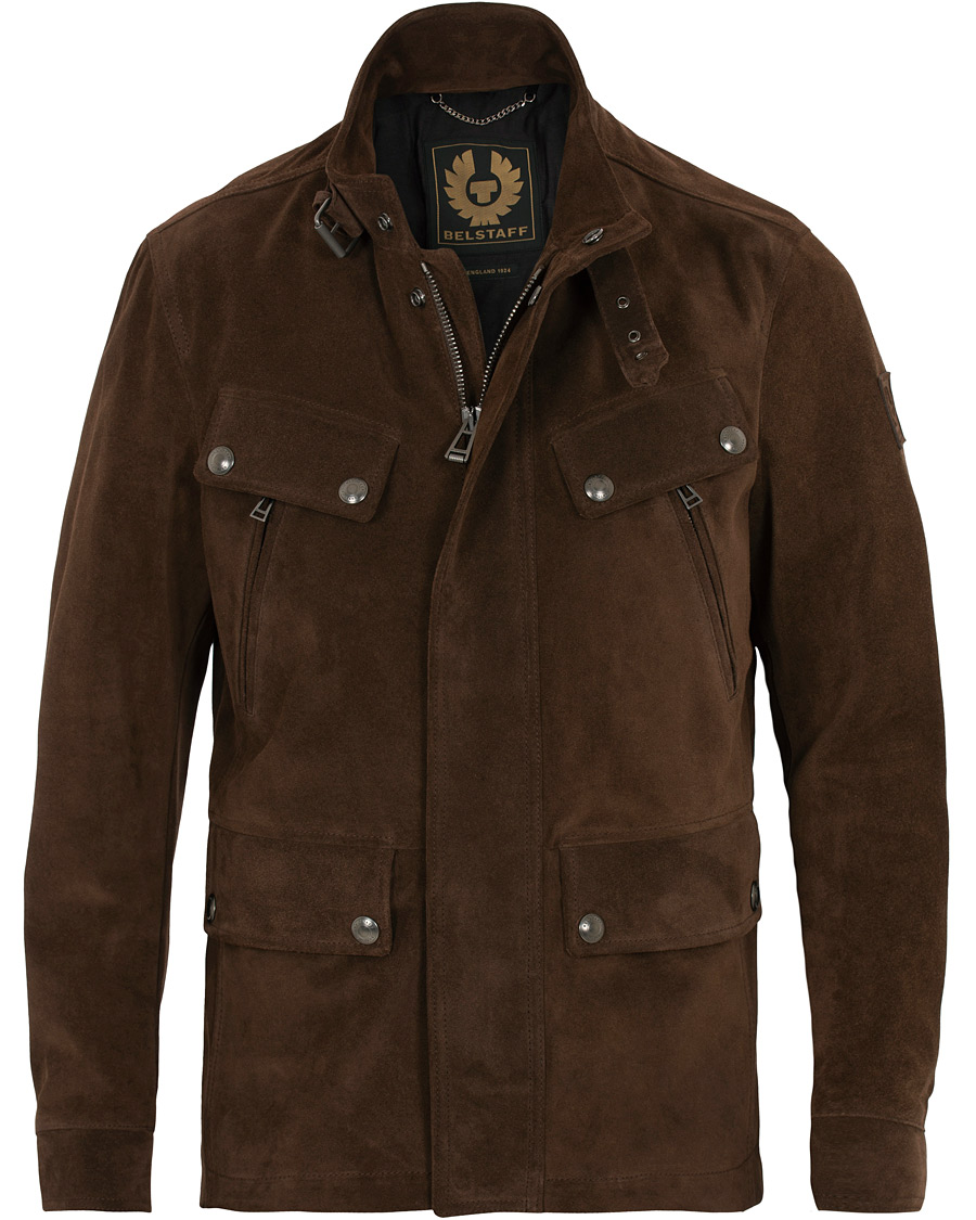 Herre | Jakker | Belstaff | Denesmere Suede Field Jacket Chocolate Brown