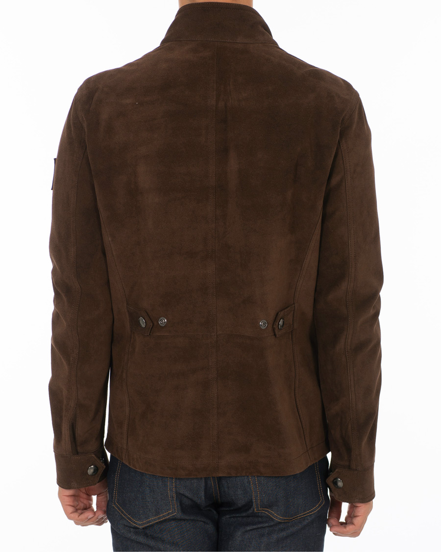 Herre | Jakker | Belstaff | Denesmere Suede Field Jacket Chocolate Brown