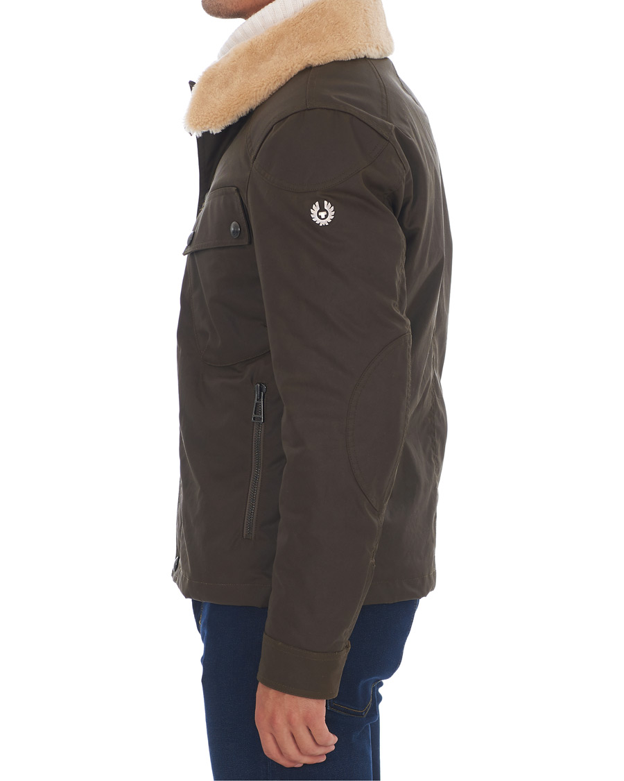 Herre | Jakker | Belstaff | Patrol Shearling Pilot Waxed Jacket Windsor Moss