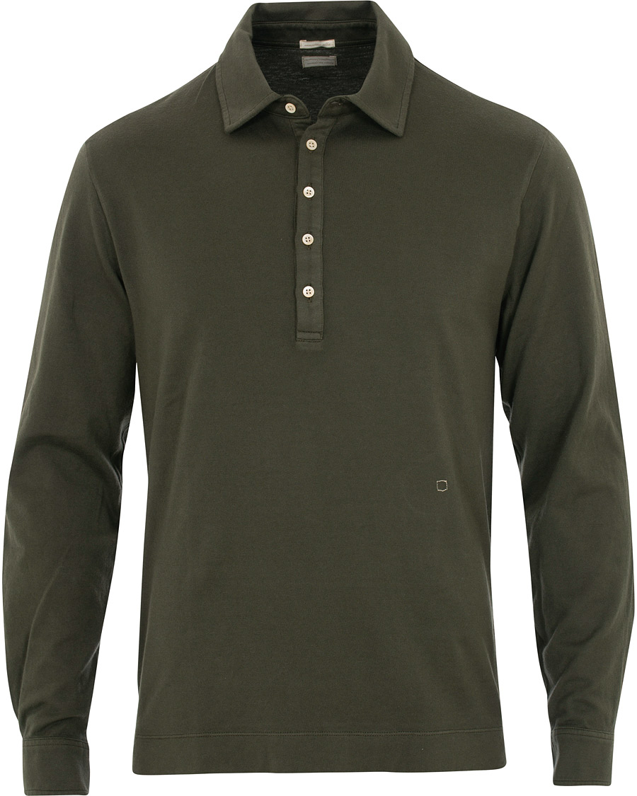Herre | Gensere | Massimo Alba | Ischia Cotton/Cashmere Long Sleeve Polo Hunter