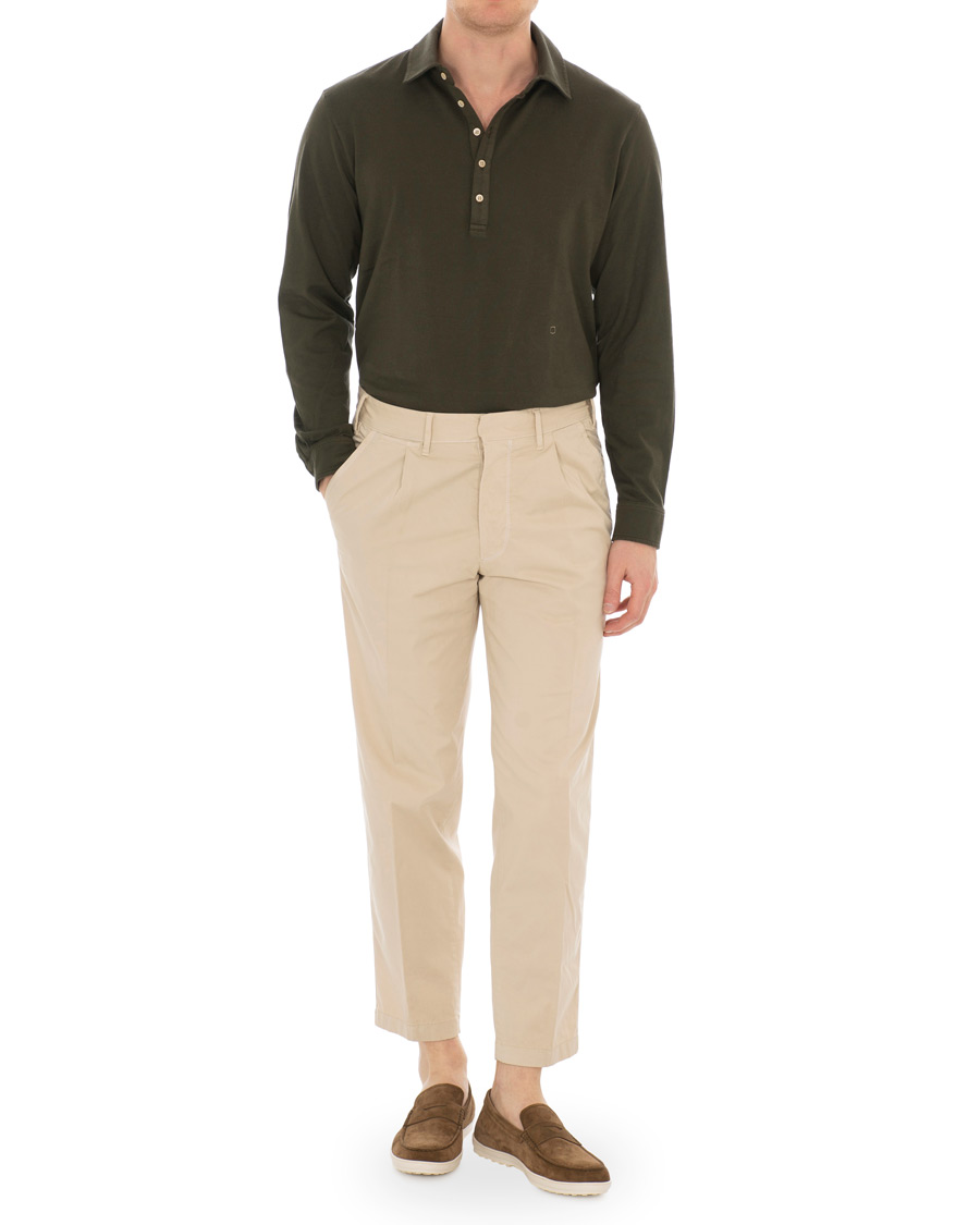 Herre | Gensere | Massimo Alba | Ischia Cotton/Cashmere Long Sleeve Polo Hunter