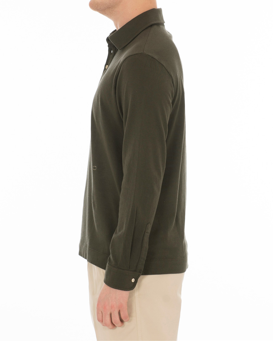 Herre | Gensere | Massimo Alba | Ischia Cotton/Cashmere Long Sleeve Polo Hunter