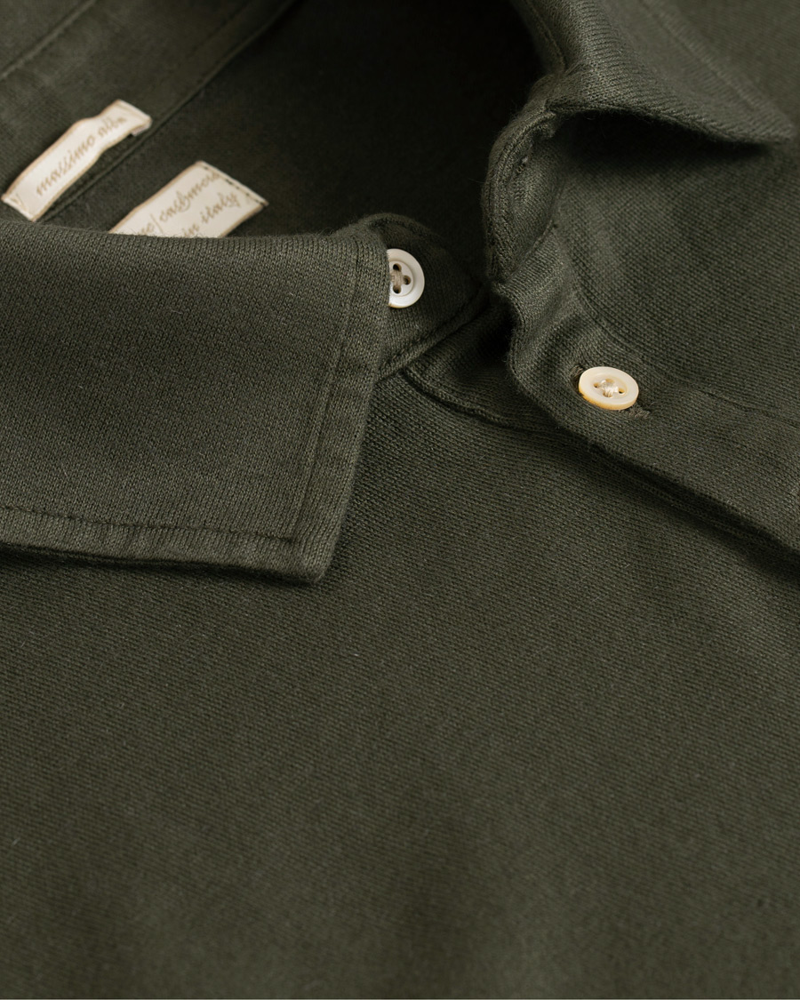 Herre | Gensere | Massimo Alba | Ischia Cotton/Cashmere Long Sleeve Polo Hunter