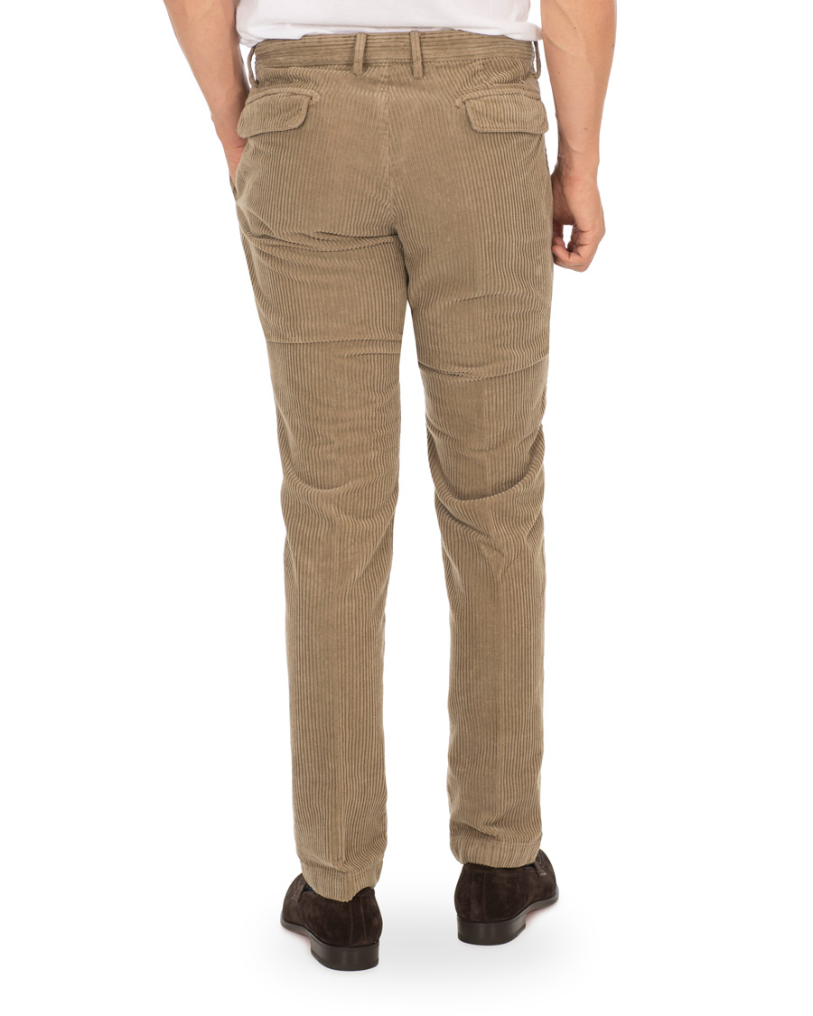 Herre | Bukser | Massimo Alba | Ionio Single Pleated Corduroy Trousers Khaki