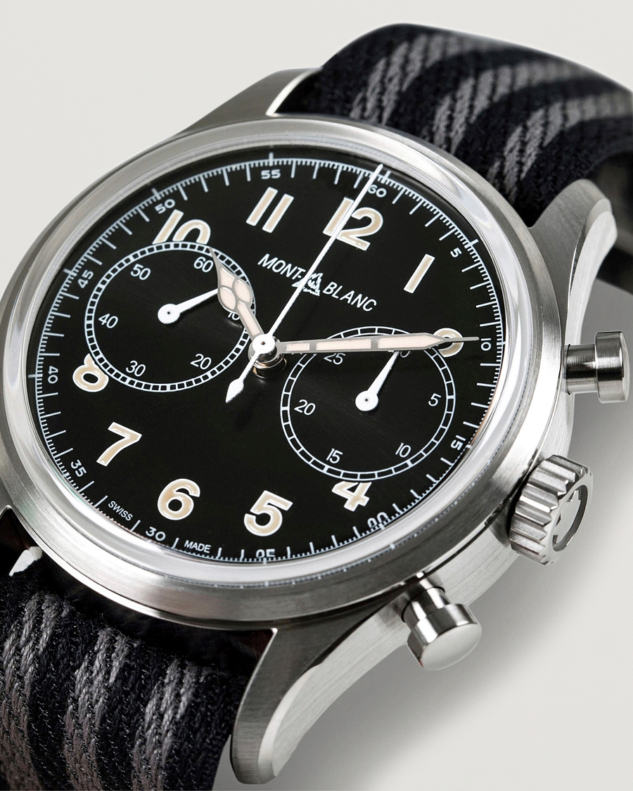 Herre | Fine watches | Montblanc | 1858 Steel Automatic Chronograph 42mm Black Dial