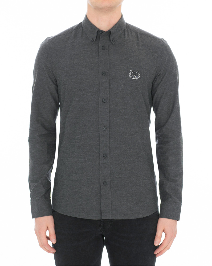 Herre | Skjorter | KENZO | Slim Fit Urban Flannel Shirt Grey