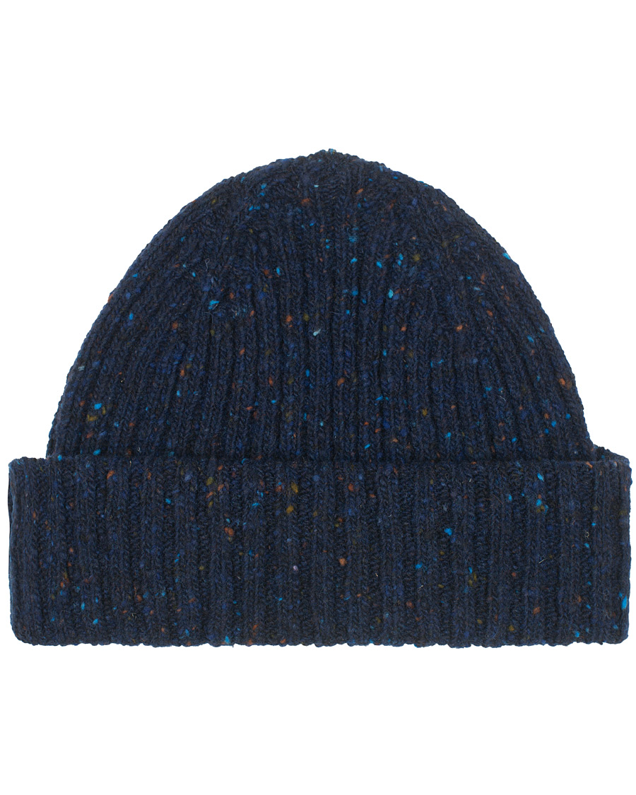 Herre | Drake's Merino Wool Donegal Hat Navy | Drake's | Merino Wool Donegal Hat Navy