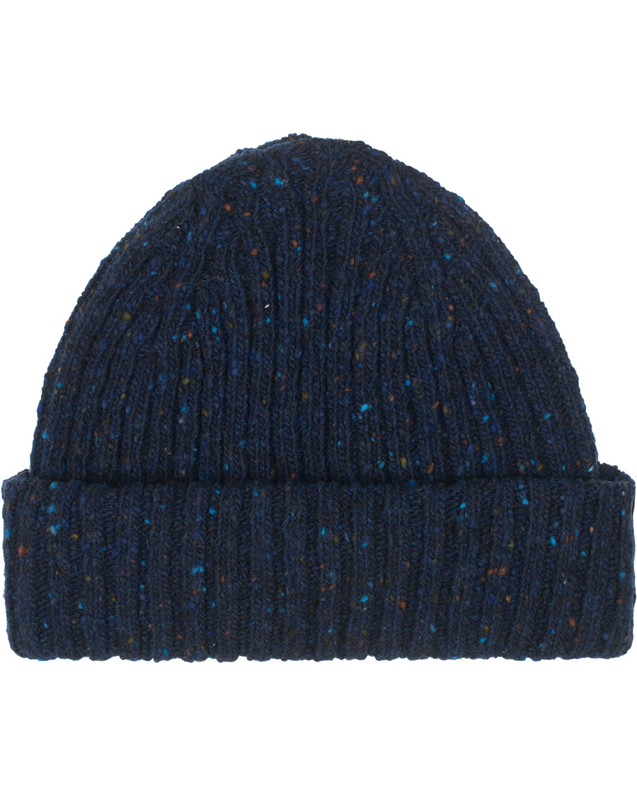 Herre | Drake's Merino Wool Donegal Hat Navy | Drake's | Merino Wool Donegal Hat Navy