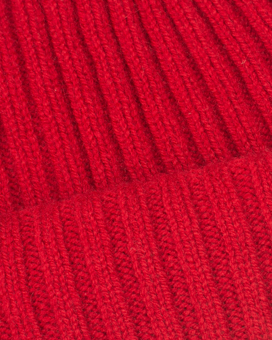 Herre | Drake's Lambswool Ribbed Hat Red | Drake's | Lambswool Ribbed Hat Red
