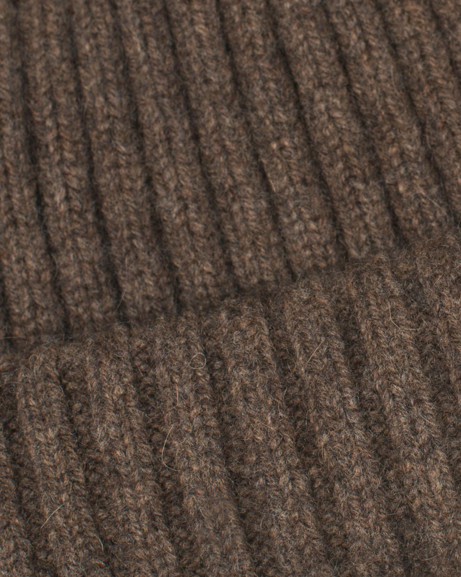 Herre | Drake's Lambswool/Angora Ribbed Hat Brown | Drake's | Lambswool/Angora Ribbed Hat Brown