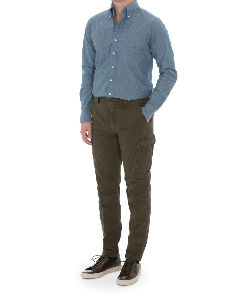 Herre | Skjorter | Drake's | Slim Fit Chambray Shirt Light Washed