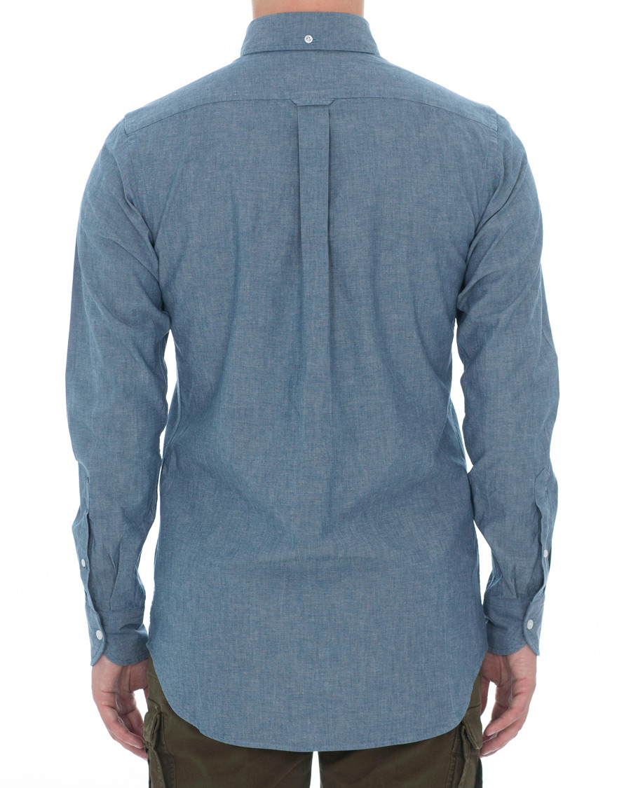 Herre | Skjorter | Drake's | Slim Fit Chambray Shirt Light Washed