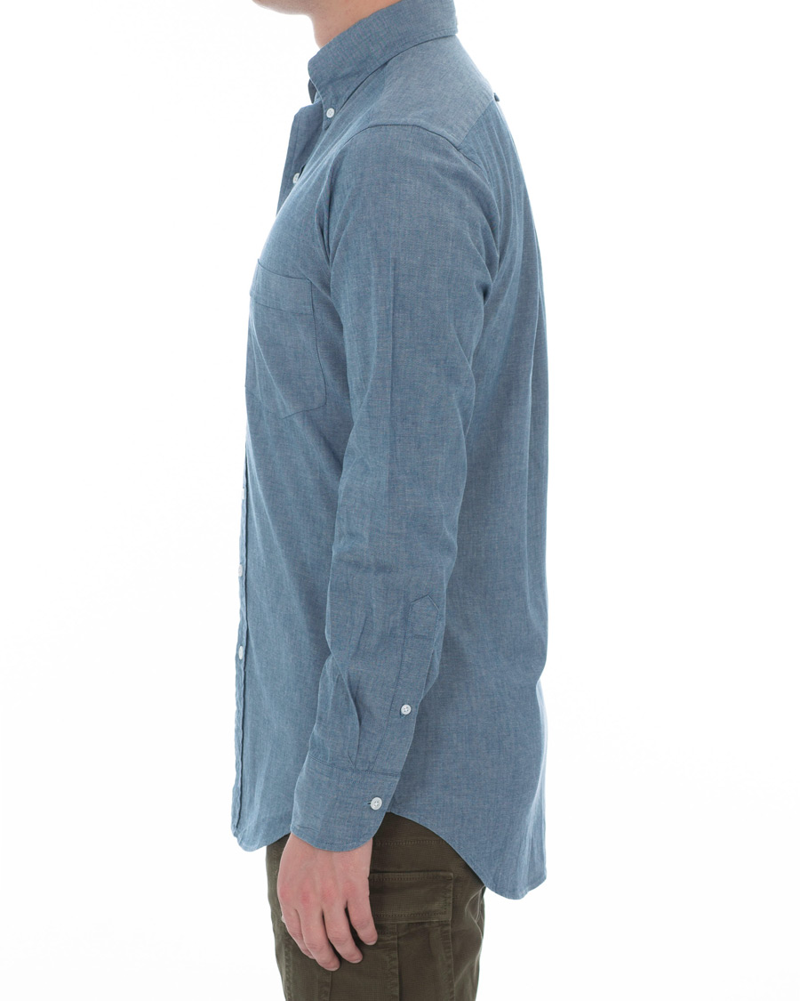 Herre | Skjorter | Drake's | Slim Fit Chambray Shirt Light Washed