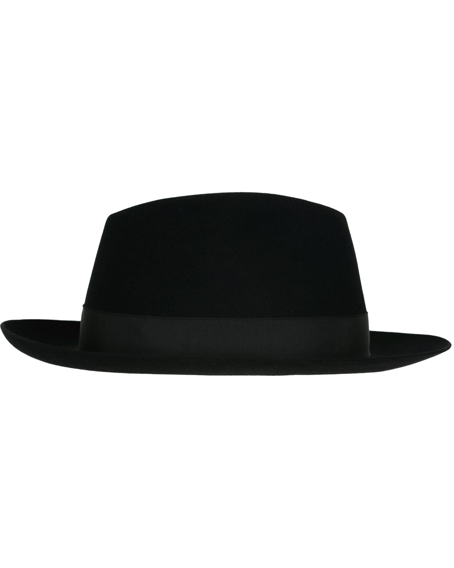 Herre | Borsalino Alessandria Felt Hat Medium Brim Black | Borsalino | Alessandria Felt Hat Medium Brim Black