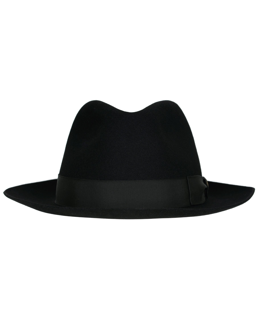 Herre | Borsalino Alessandria Felt Hat Medium Brim Black | Borsalino | Alessandria Felt Hat Medium Brim Black