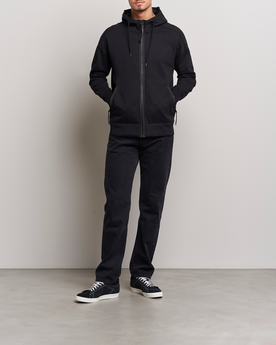 Herre | Gensere | C.P. Company | Diagonal Raised Fleece Full Zip Goggle Hoodie Black