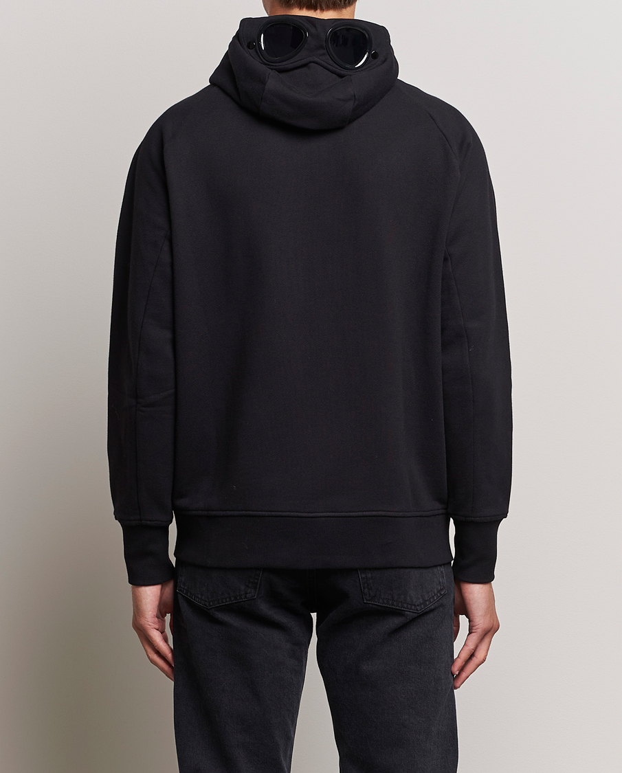 Herre | Gensere | C.P. Company | Diagonal Raised Fleece Full Zip Goggle Hoodie Black
