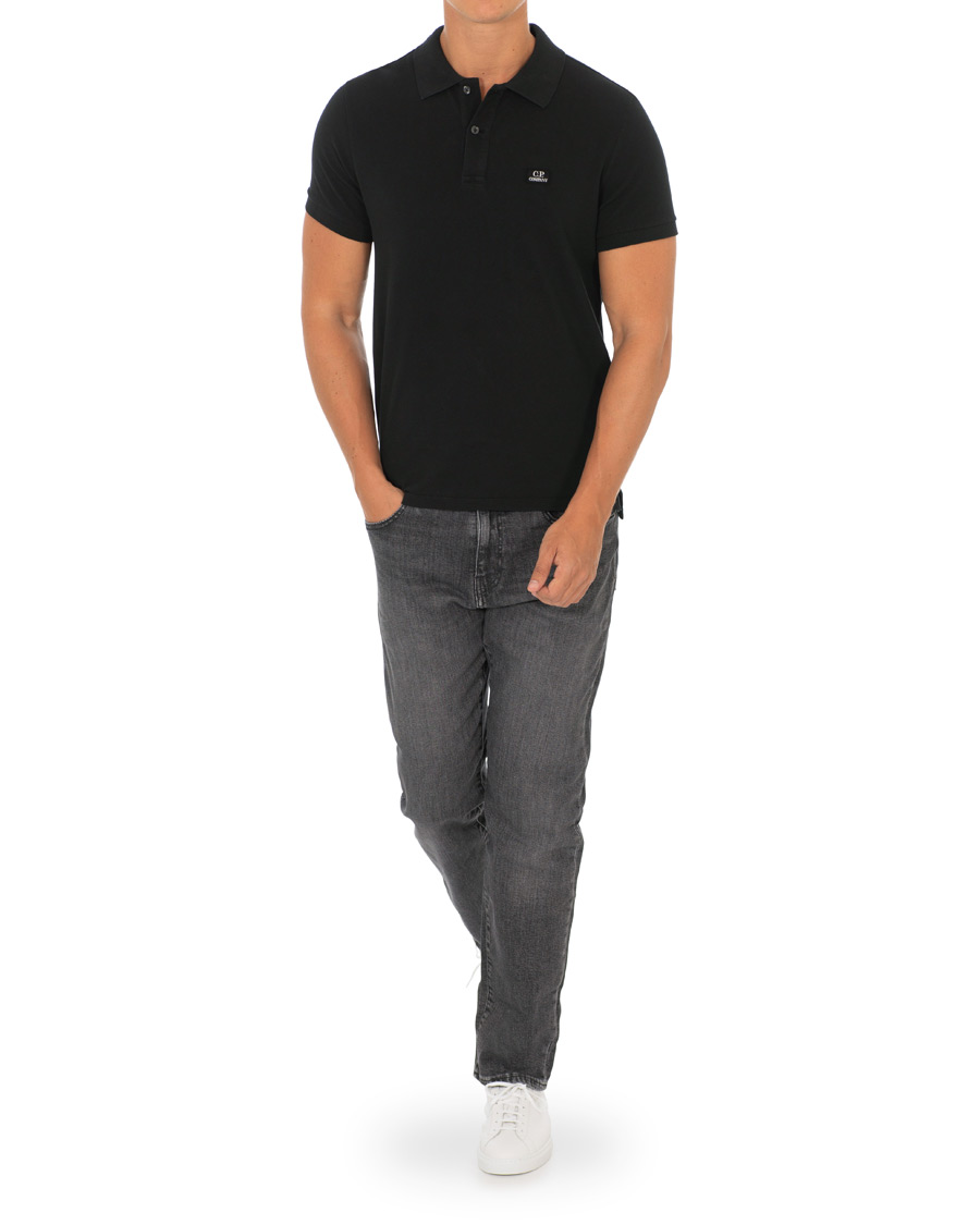 Herre | Pikéer | C.P. Company | Short Sleeve Logo Polo Shirt Black