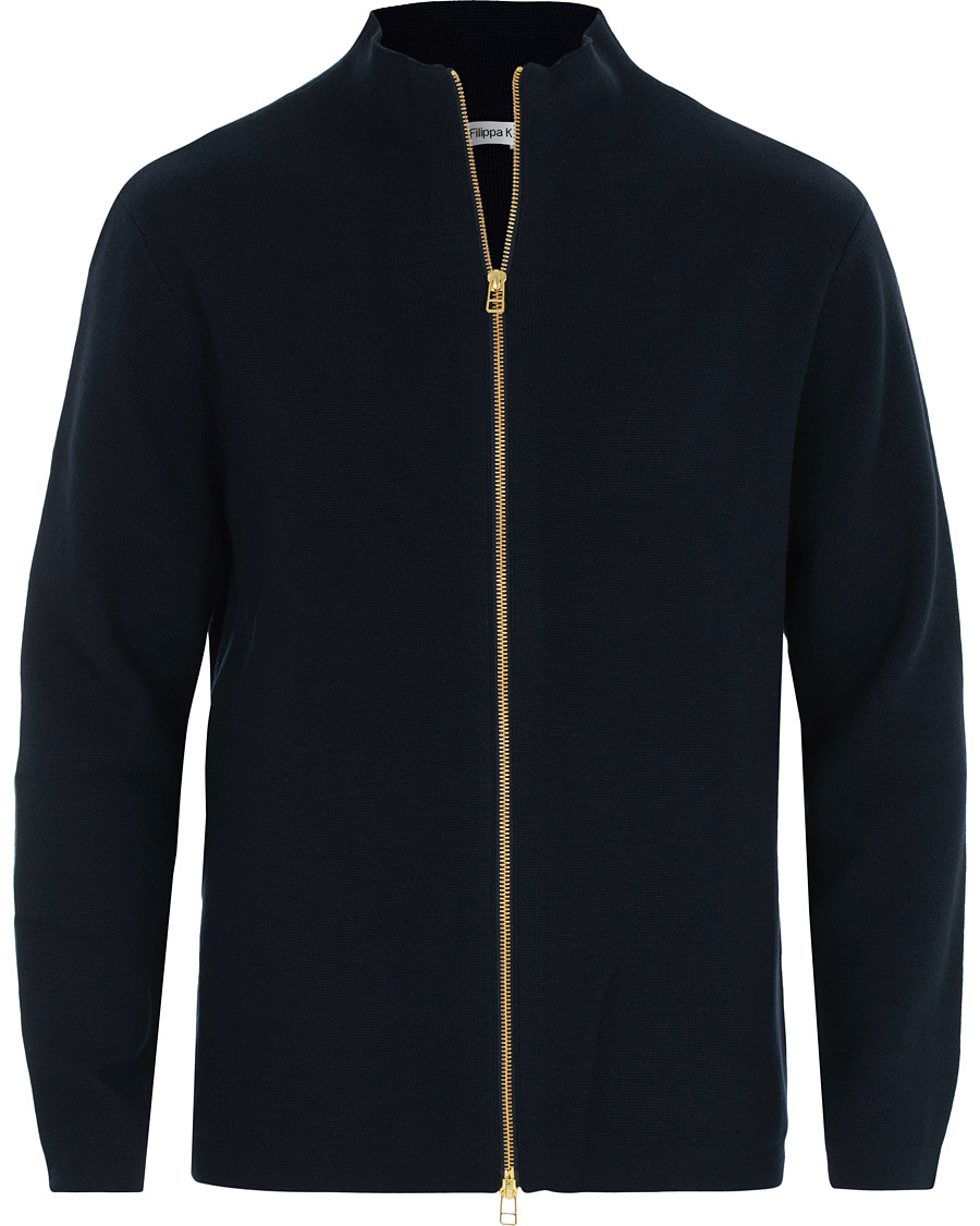 Herre | Gensere | Filippa K | Leon Wool/Cotton Full Zip Cardigan Navy