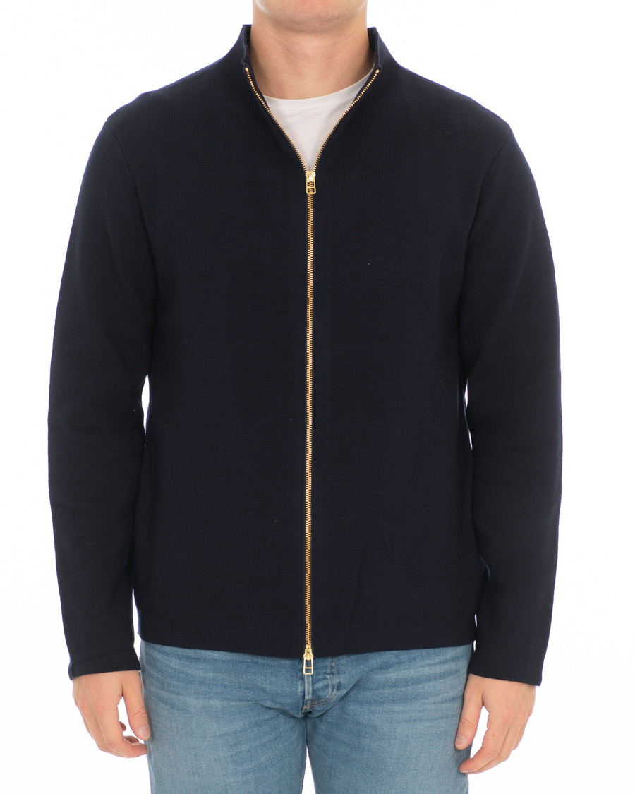 Herre | Gensere | Filippa K | Leon Wool/Cotton Full Zip Cardigan Navy