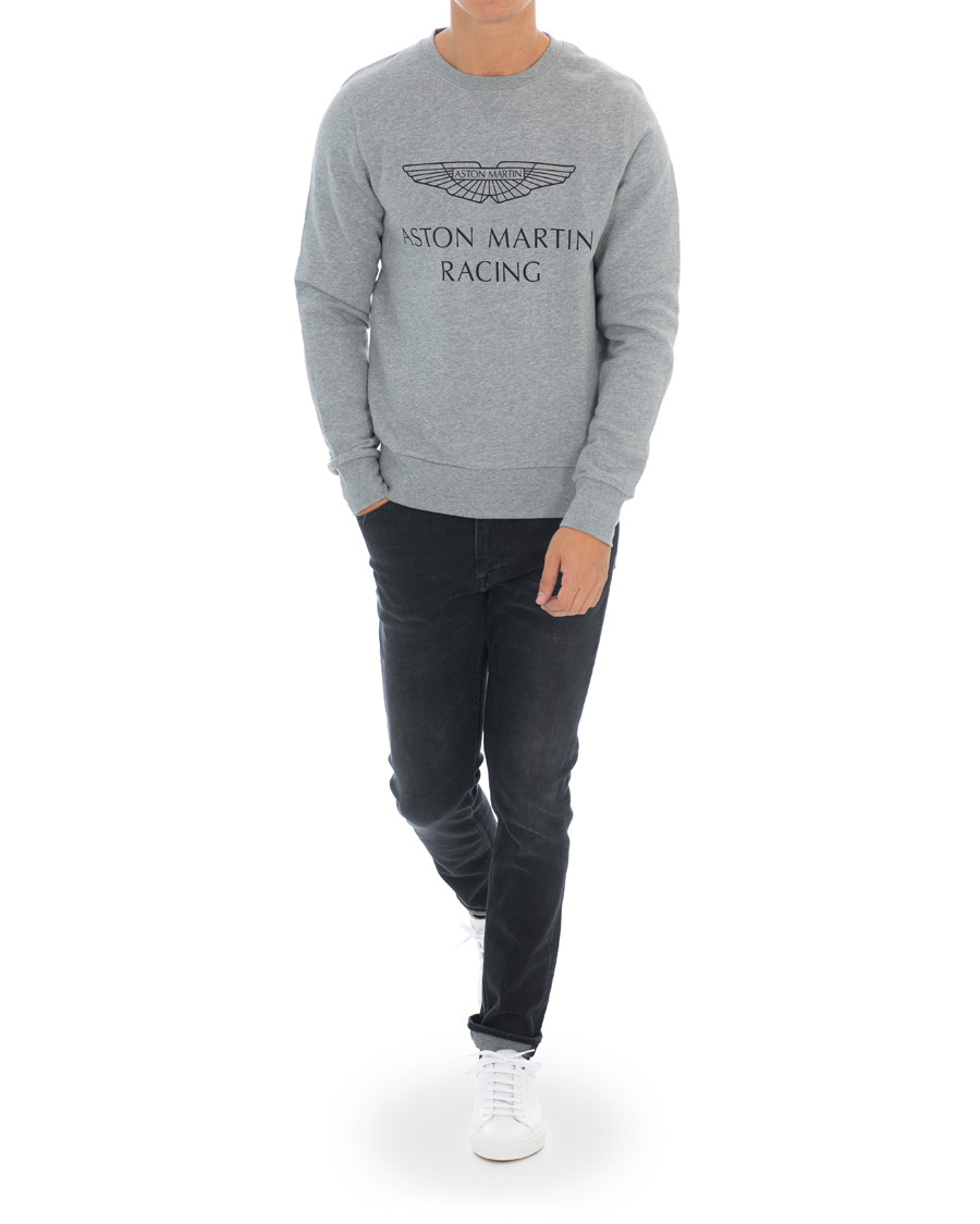 Herre | Gensere | Hackett | Aston Martin Print Crew Neck Grey Marl