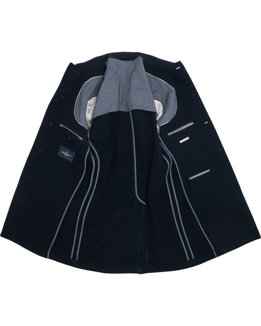 Herre | Jakker | Hackett | Washed Wool Twill Coat Navy