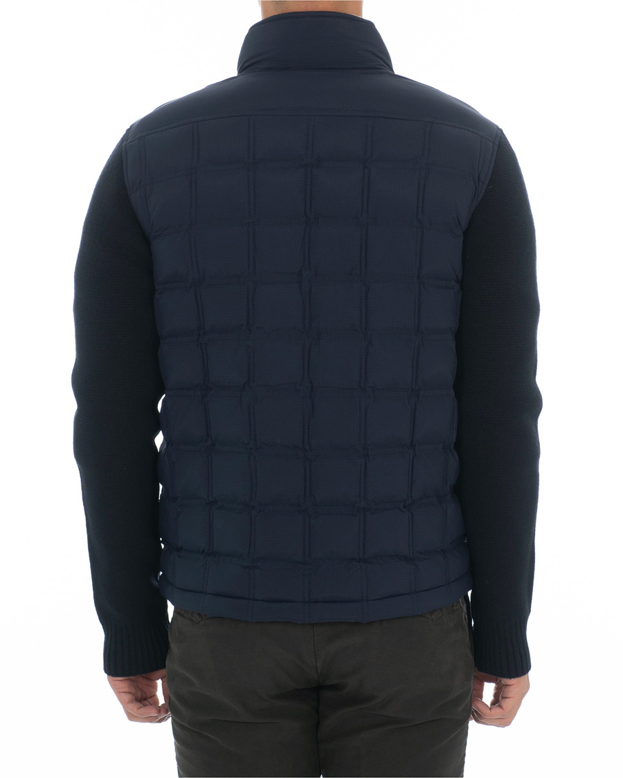 Herre | Jakker | Hackett | Hybrid Nylon Knitted Jacket Navy