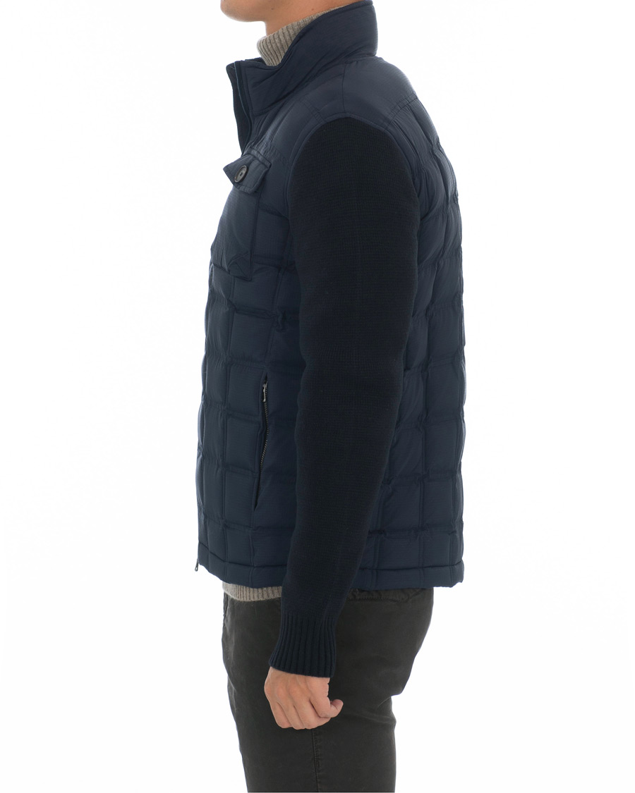 Herre | Jakker | Hackett | Hybrid Nylon Knitted Jacket Navy