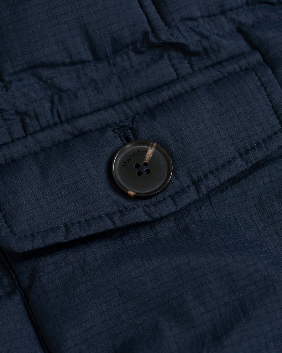 Herre | Jakker | Hackett | Hybrid Nylon Knitted Jacket Navy