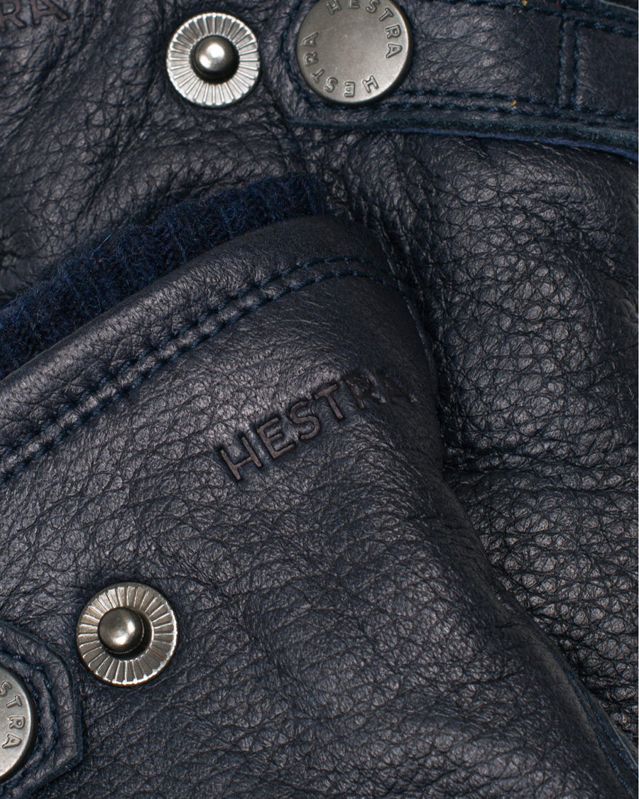 Herre | Hestra Utsjö Fleece Liner Buckle Elkskin Glove Navy | Hestra | Utsjö Fleece Liner Buckle Elkskin Glove Navy
