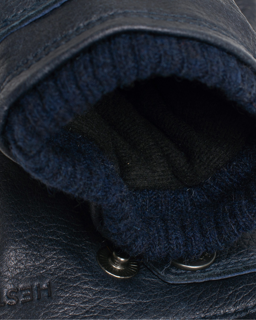 Herre | Hestra Utsjö Fleece Liner Buckle Elkskin Glove Navy | Hestra | Utsjö Fleece Liner Buckle Elkskin Glove Navy