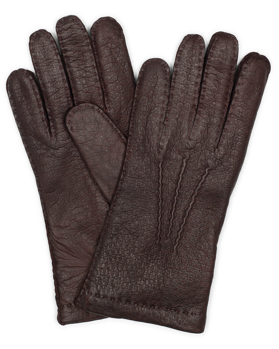 Herre | Hestra Peccary Handsewn Cashmere Glove Bordeaux | Hestra | Peccary Handsewn Cashmere Glove Bordeaux
