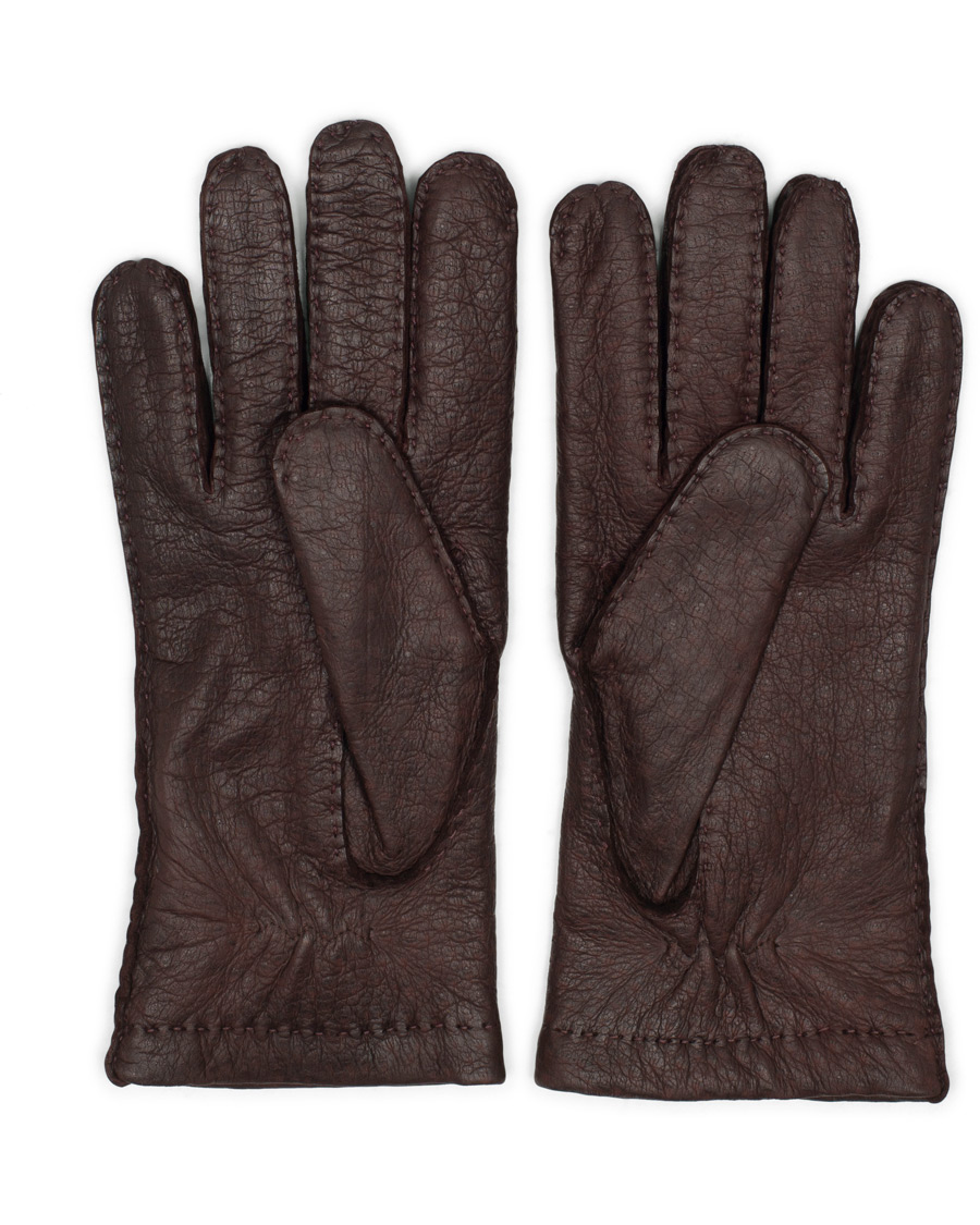 Herre | Hestra Peccary Handsewn Cashmere Glove Bordeaux | Hestra | Peccary Handsewn Cashmere Glove Bordeaux