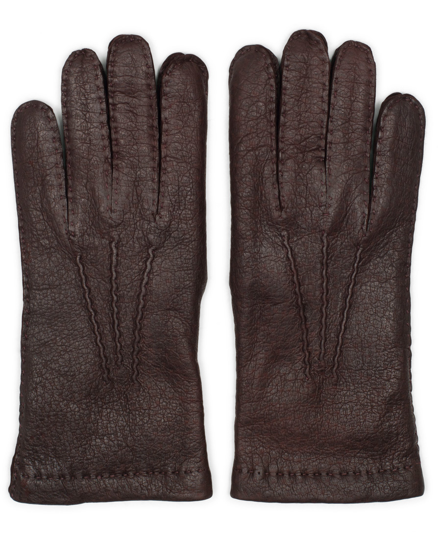Herre | Hestra Peccary Handsewn Cashmere Glove Bordeaux | Hestra | Peccary Handsewn Cashmere Glove Bordeaux