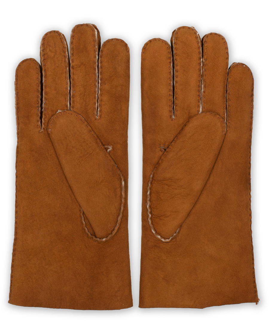 Herre | Hestra Lambskin Suede Handsewn Glove Congac | Hestra | Lambskin Suede Handsewn Glove Congac