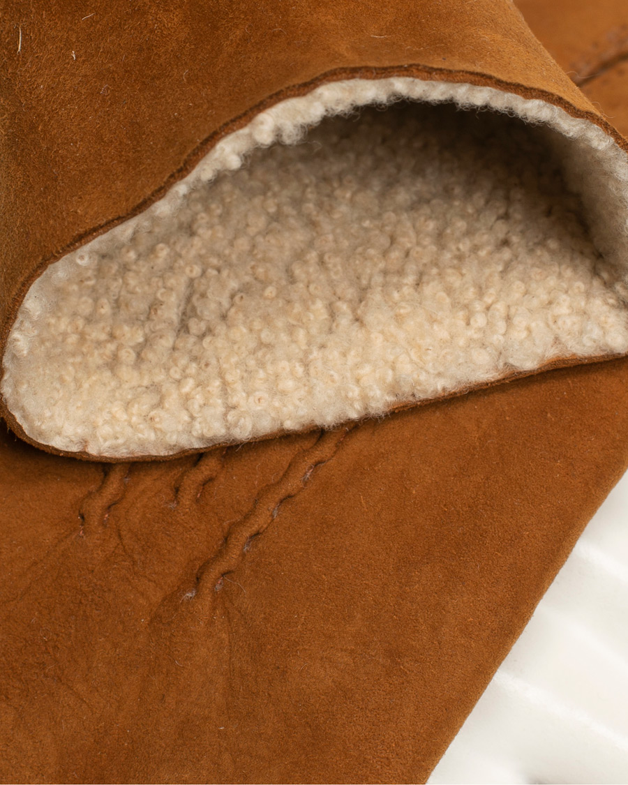 Herre | Hestra Lambskin Suede Handsewn Glove Congac | Hestra | Lambskin Suede Handsewn Glove Congac