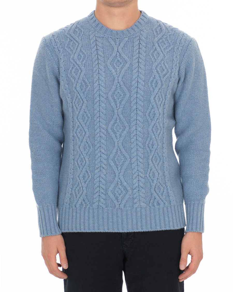 Herre | Gensere | Inis Meáin | Aran Beack Sweater Sky Blue
