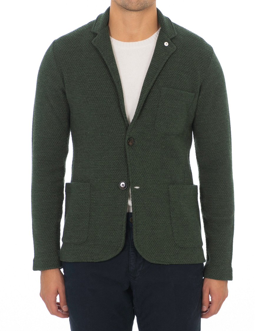 Herre | Dressjakker | L.B.M. 1911 | Knitted Cardigan Blazer Green